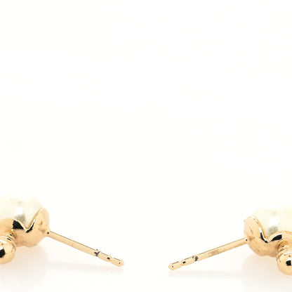 Christian Dior Pearl La Petite Tribale Dangle Chain Earrings Gold 2 of 3