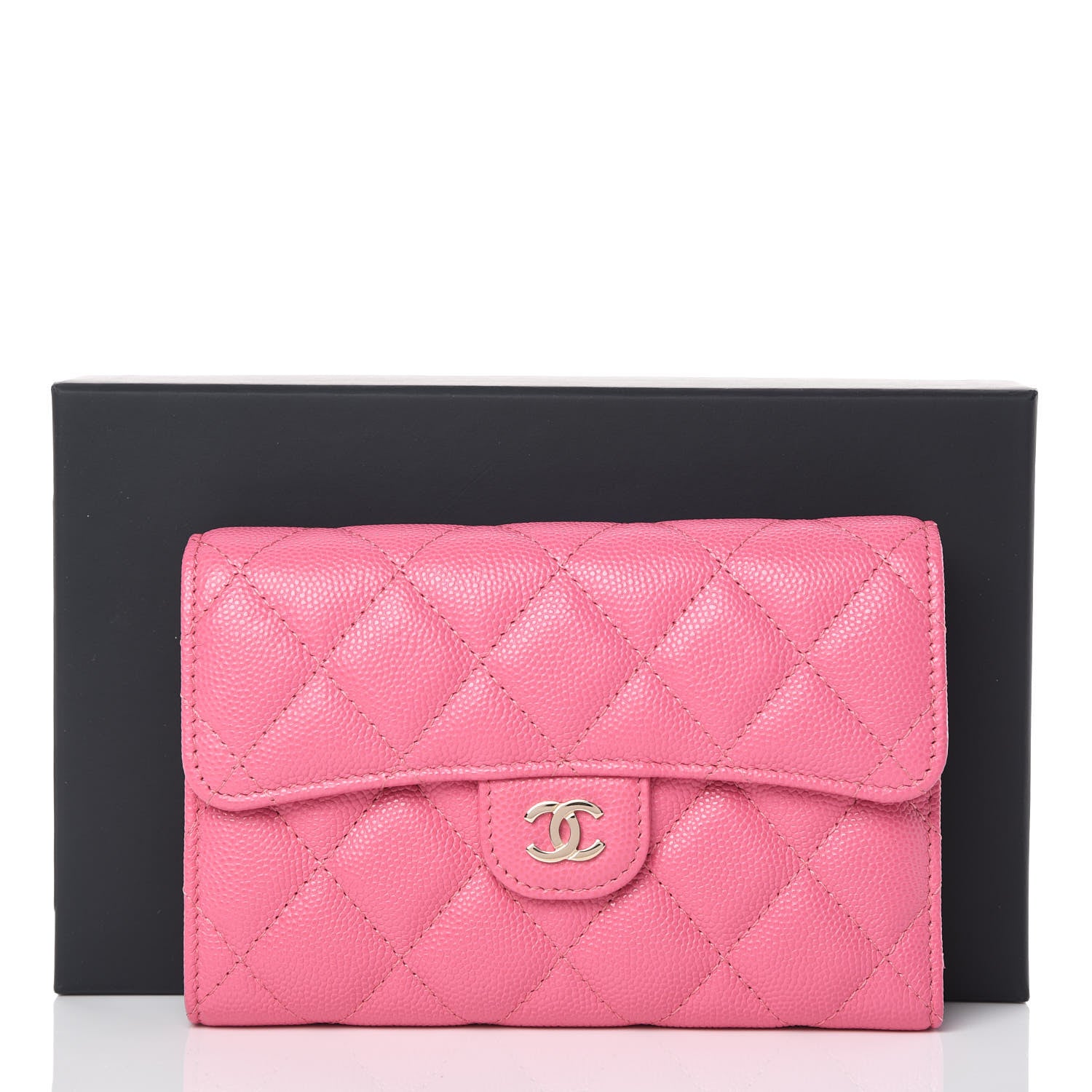 Chanel Caviar Quilted Medium Flap Wallet Pink 9 of 9