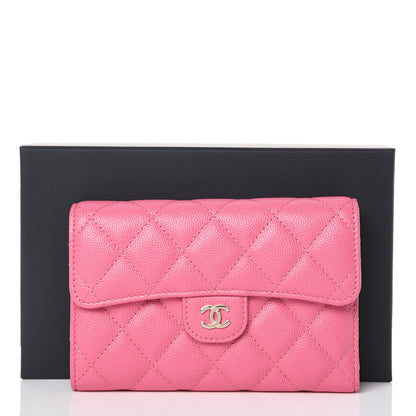 Chanel Caviar Quilted Medium Flap Wallet Pink 9 of 9