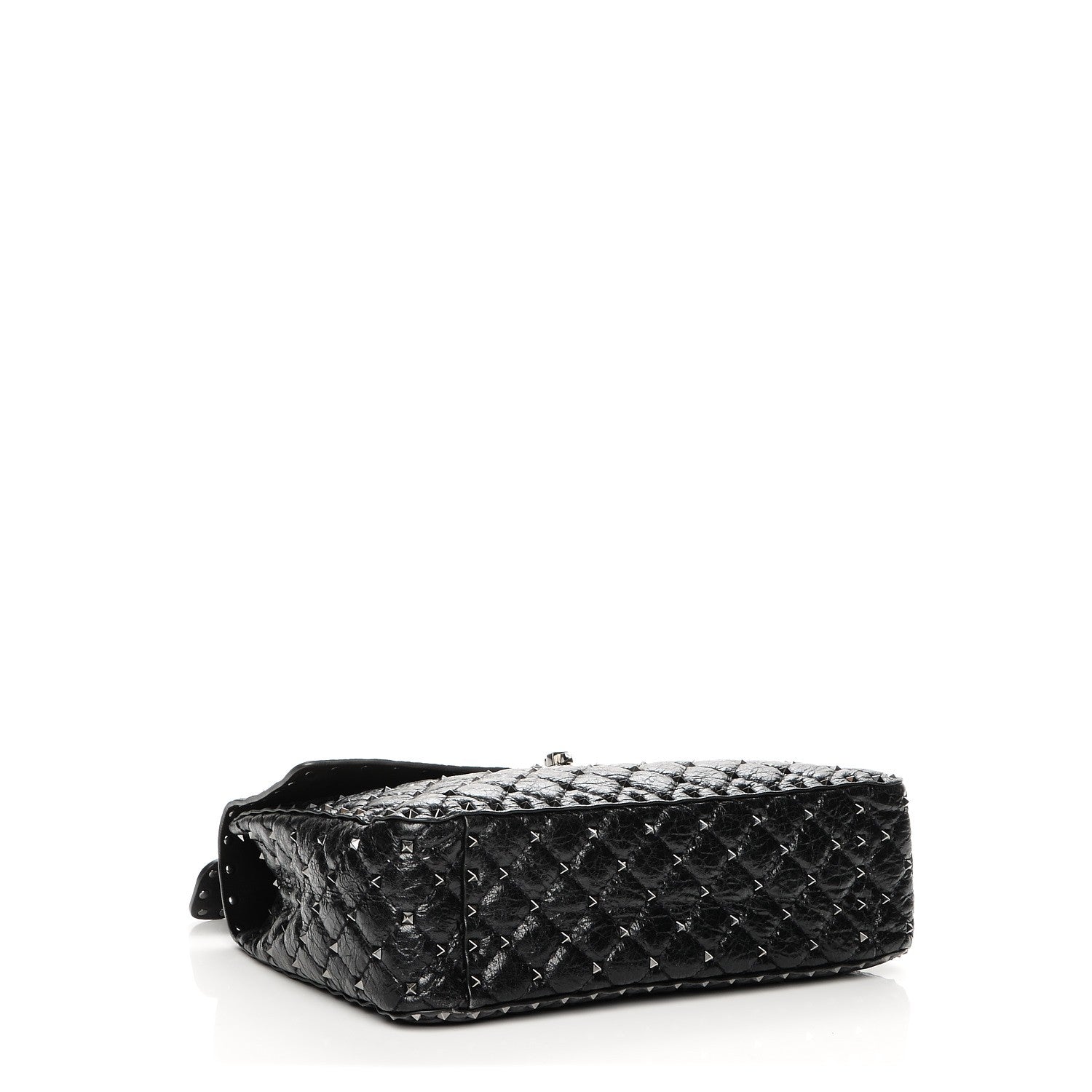Valentino Garavani Lambskin Large Rockstud Spike Shoulder Bag Black 4 of 6