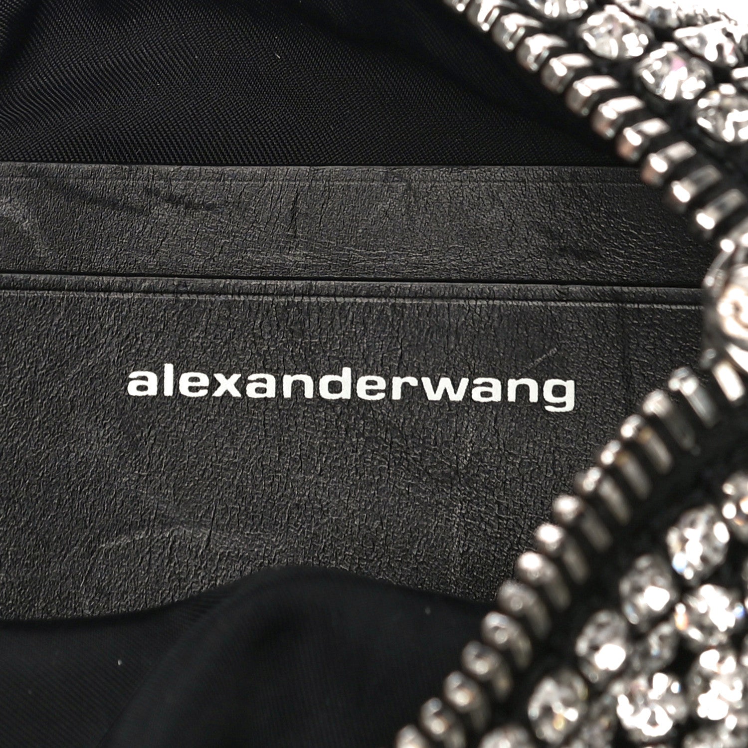 Alexander Wang Mesh Crystal Rhinestone Mini Heiress Pouch Black Silver 8 of 11