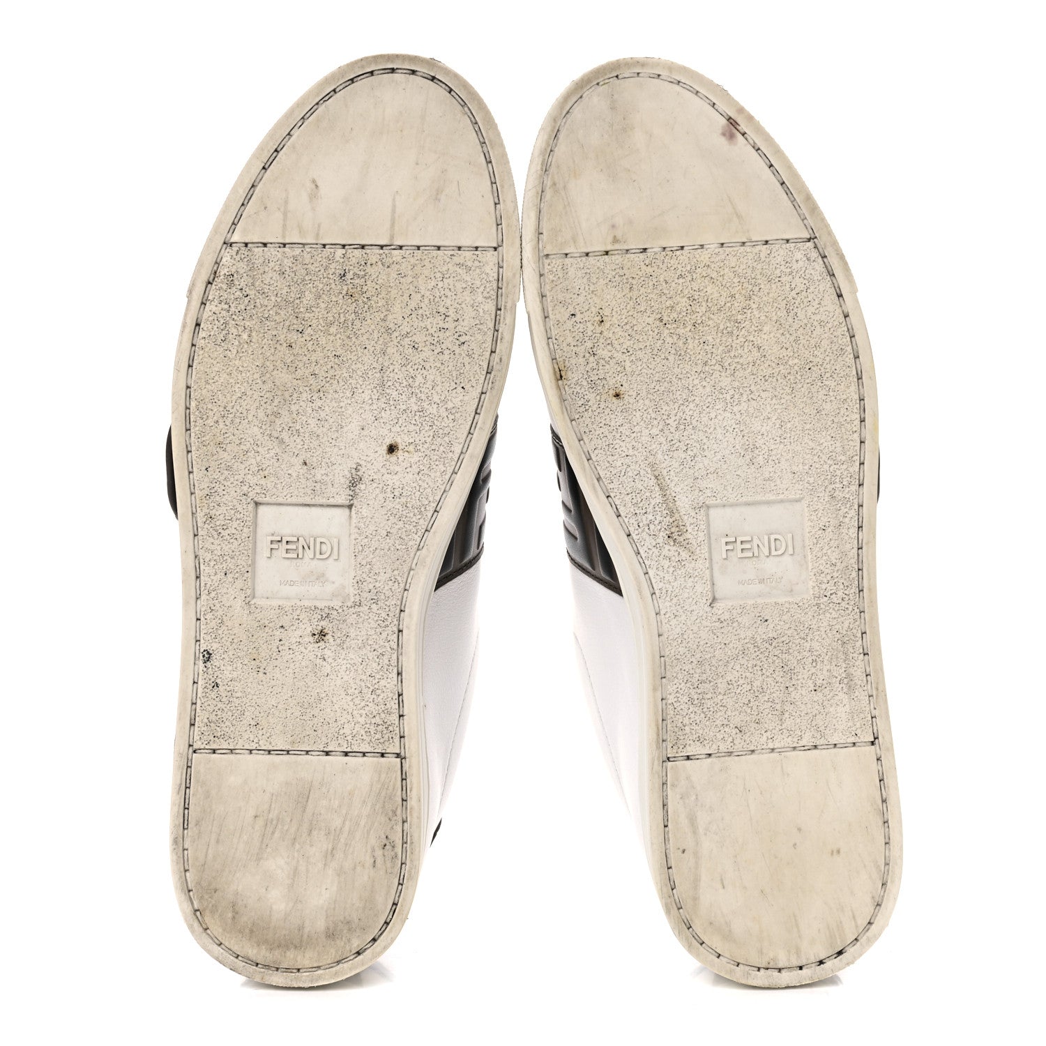 Fendi Vitello FF Embossed Womens Slip On Sneakers 38.5 Ultra White Maya Black 5 of 13
