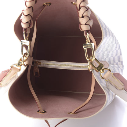 Louis Vuitton Damier Azur Braided Neonoe MM Peach Cream 5 of 9