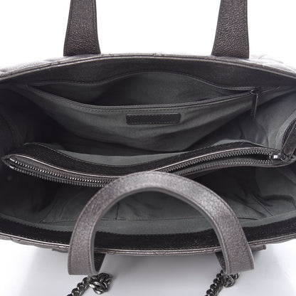 Chanel Metallic Grained Calfskin Quilted Large Casual Pocket Tote Silver 5 of 18