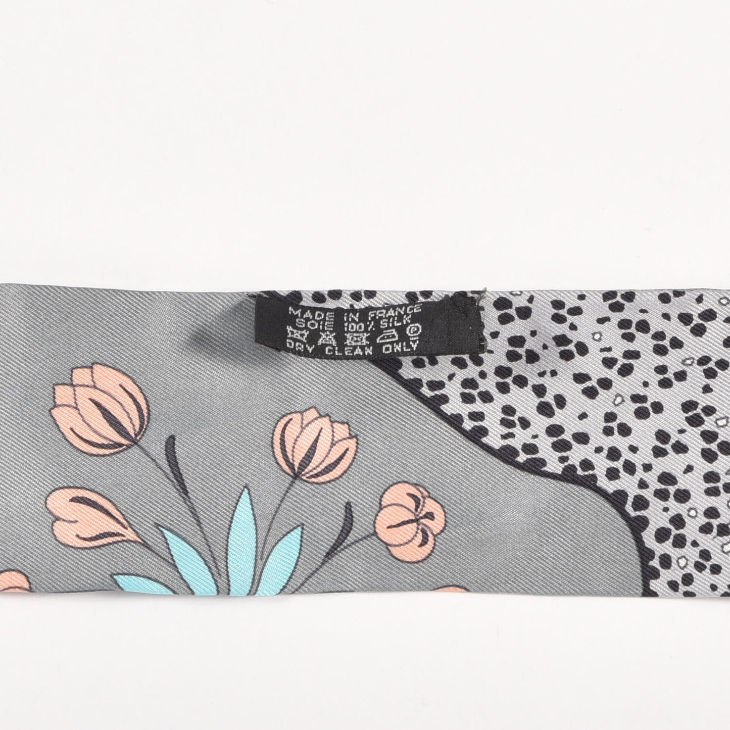 Silk Les Leopards Twilly Gris Acier Gris Perle Peach