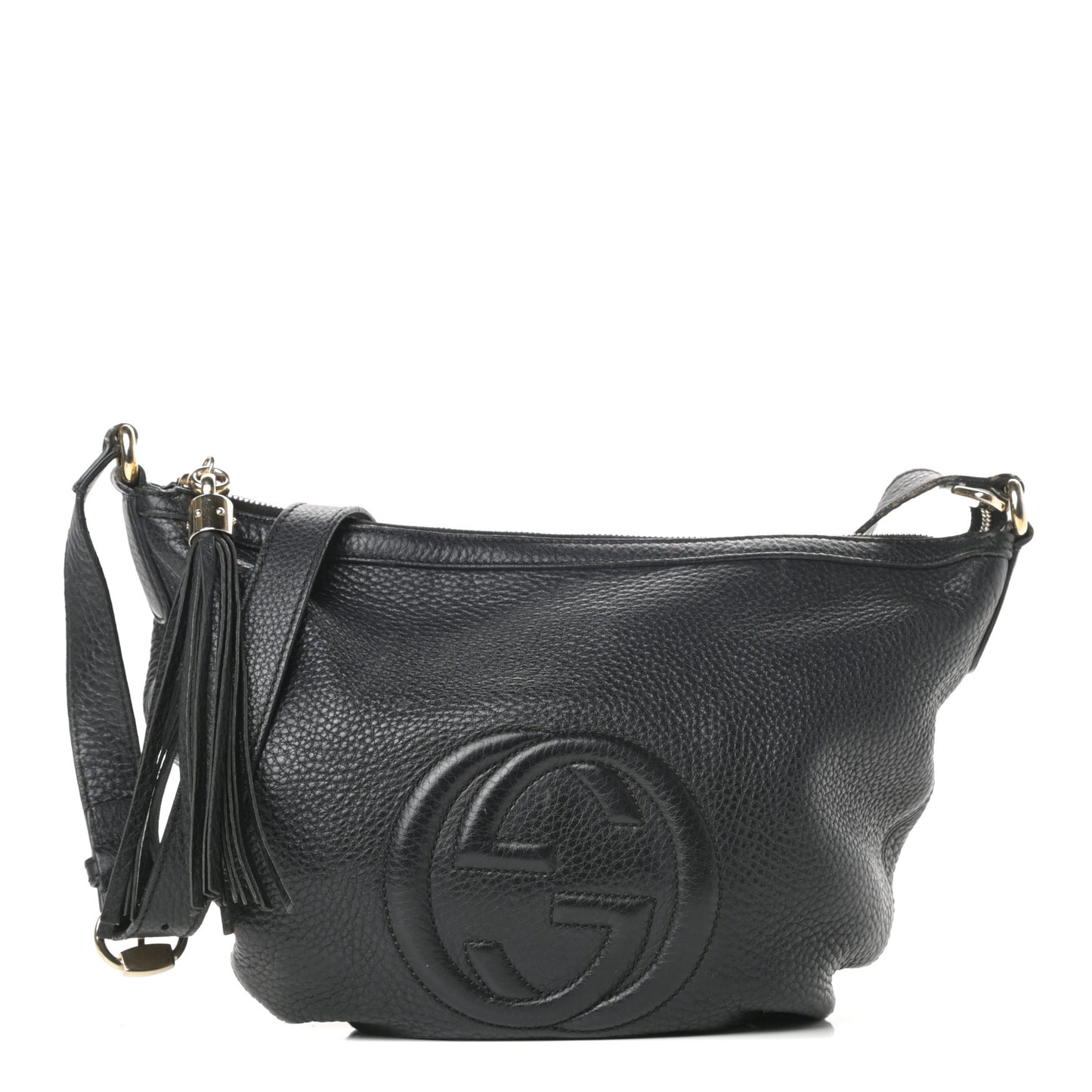 Pebbled Calfskin Small Soho Hobo Black