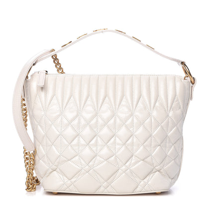 Chanel Glazed Calfskin Quilted State Of The Art Hobo White 1 of 11