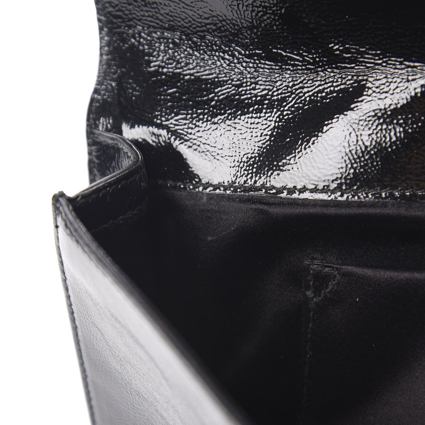 Textured Patent Monogram Small Belle De Jour Clutch Black