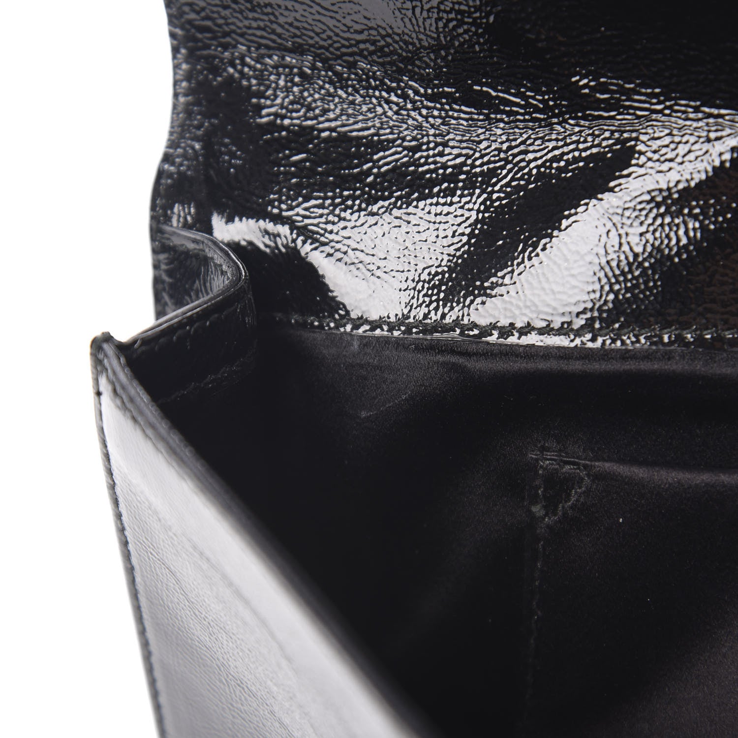 Saint Laurent Textured Patent Monogram Small Belle De Jour Clutch Black 6 of 6