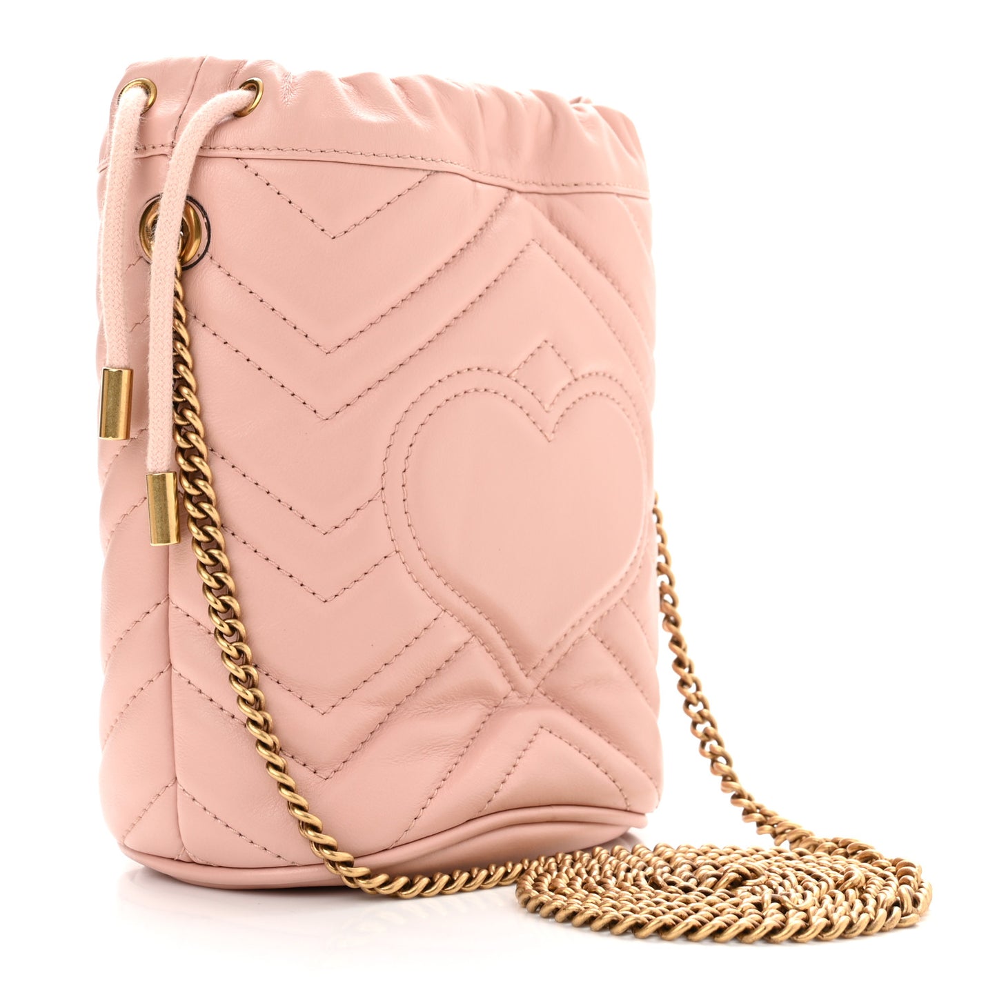 Calfskin Matelasse Mini GG Marmont 2.0 Bucket Bag Perfect Pink