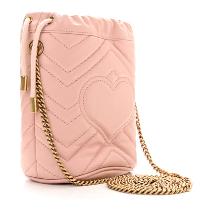 Gucci Calfskin Matelasse Mini GG Marmont 2.0 Bucket Bag Perfect Pink 3 of 10