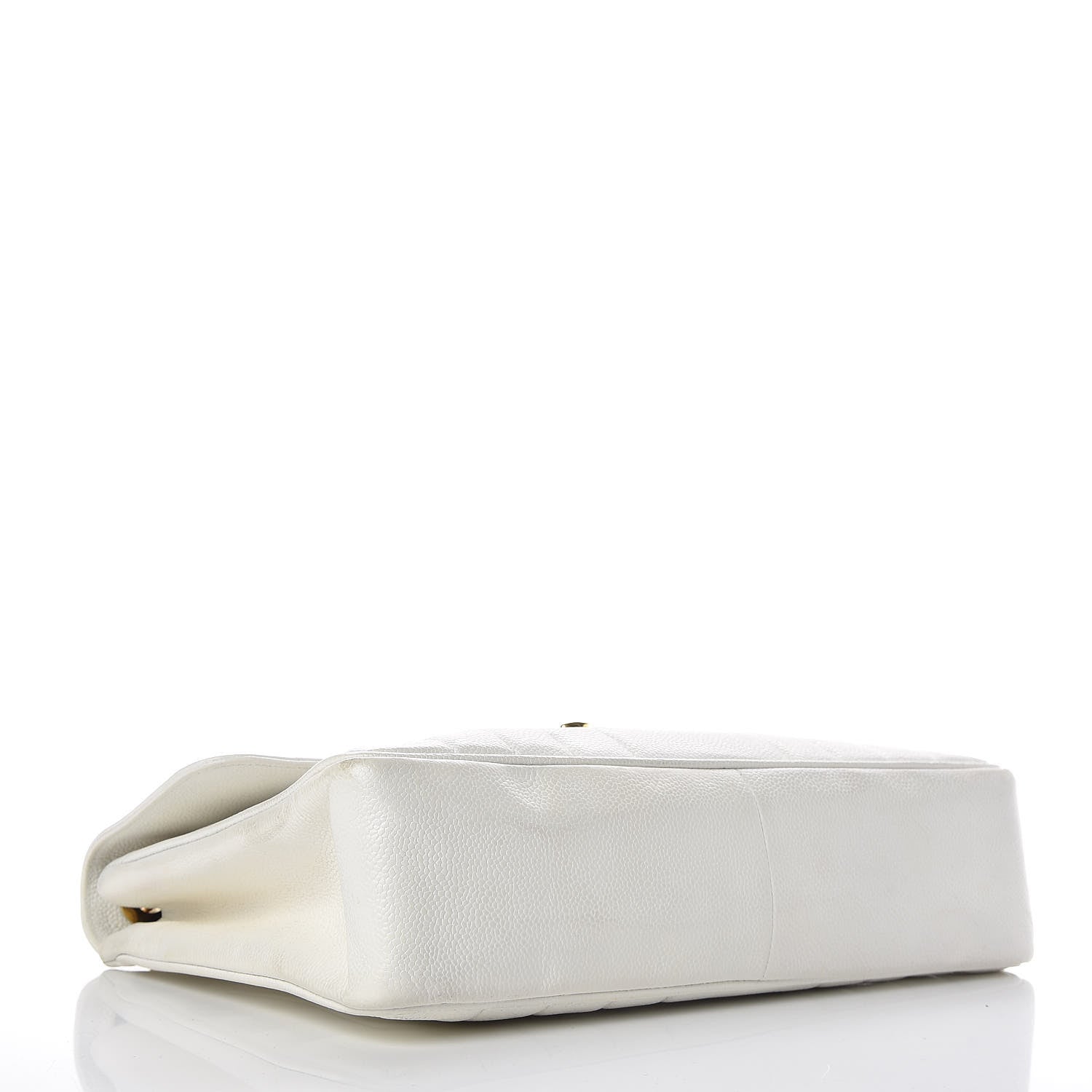 Chanel Caviar Vertical Quilted Jumbo Single Flap White 4 of 22