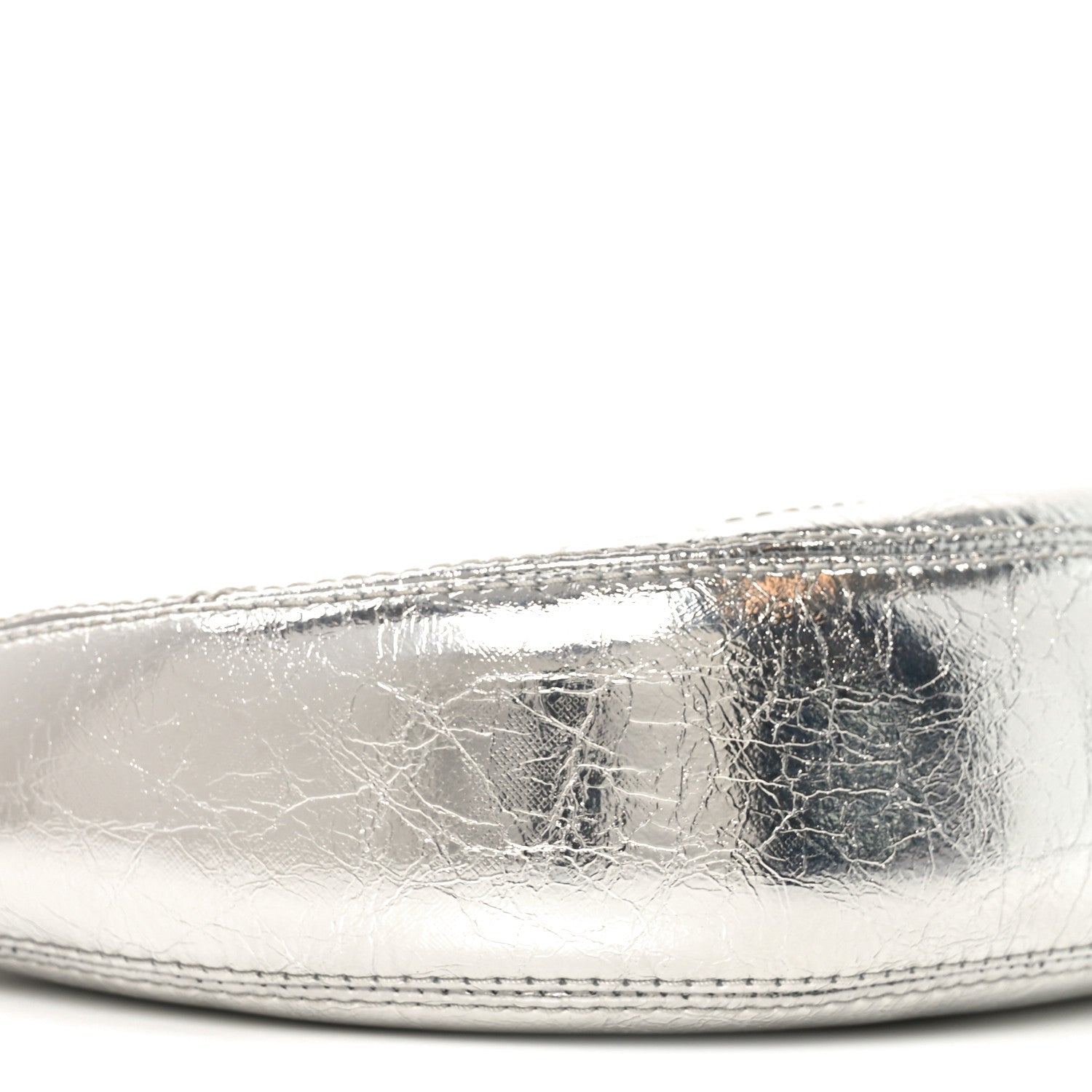 Marc Jacobs Crinkled Calfskin Crusier Crescent Bag Silver 8 of 9