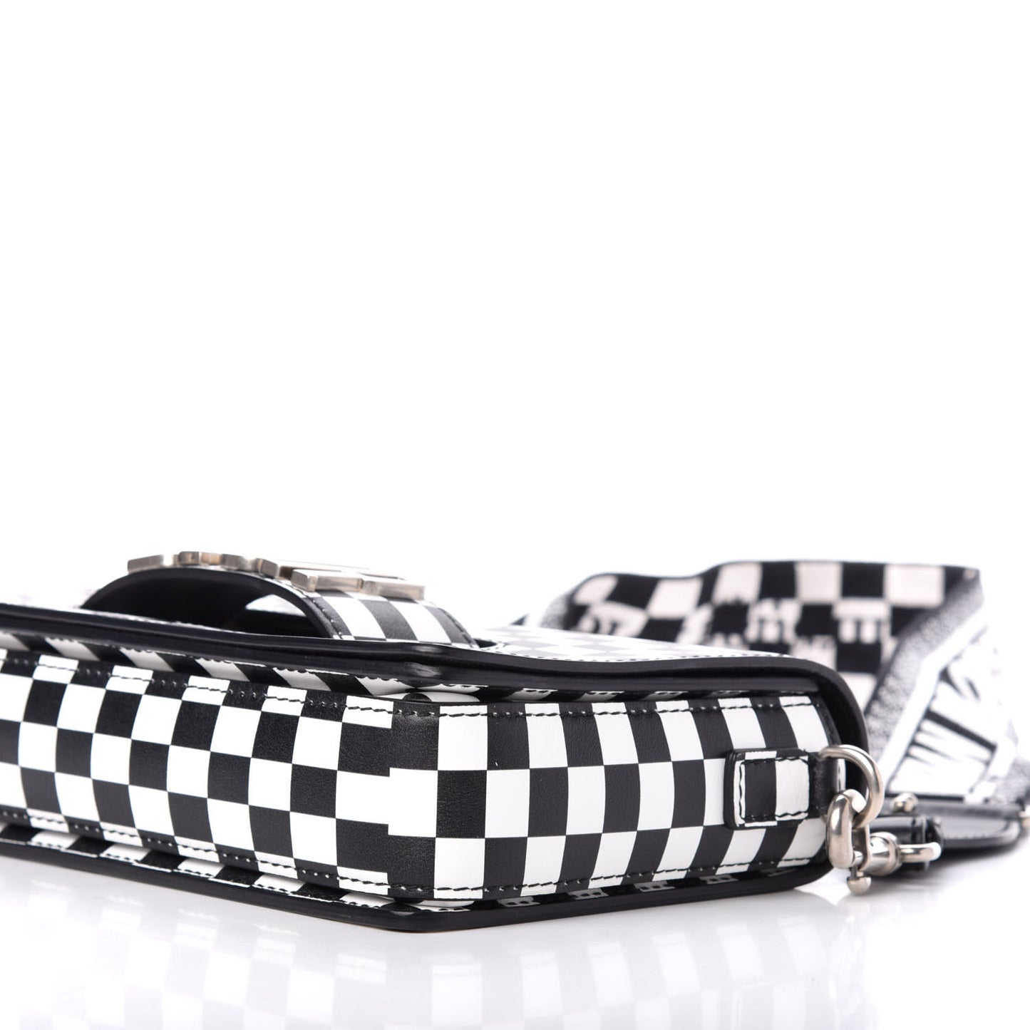 Smooth Calfskin Checkered Dio(r)evolution Flap Bag Black White