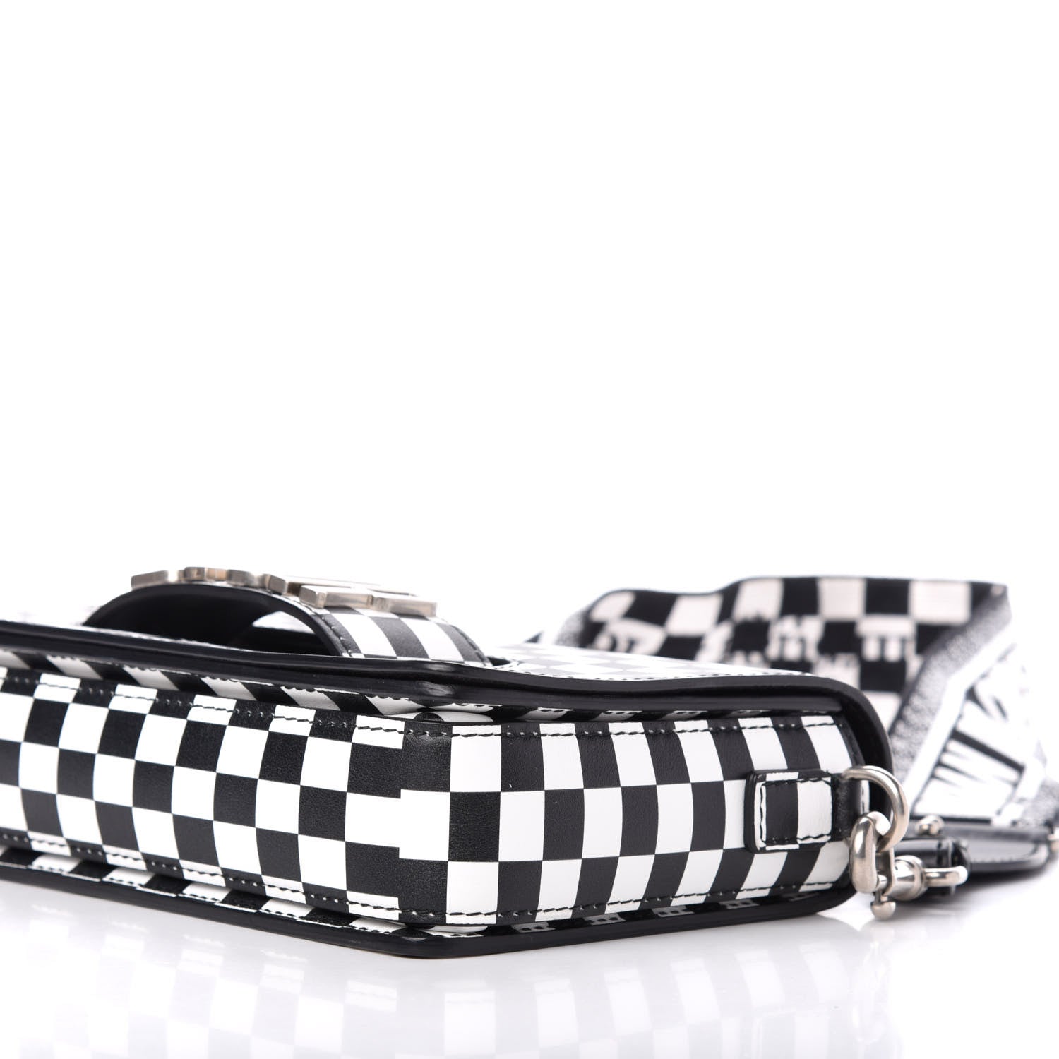 Christian Dior Smooth Calfskin Checkered Dio(r)evolution Flap Bag Black White 10 of 11