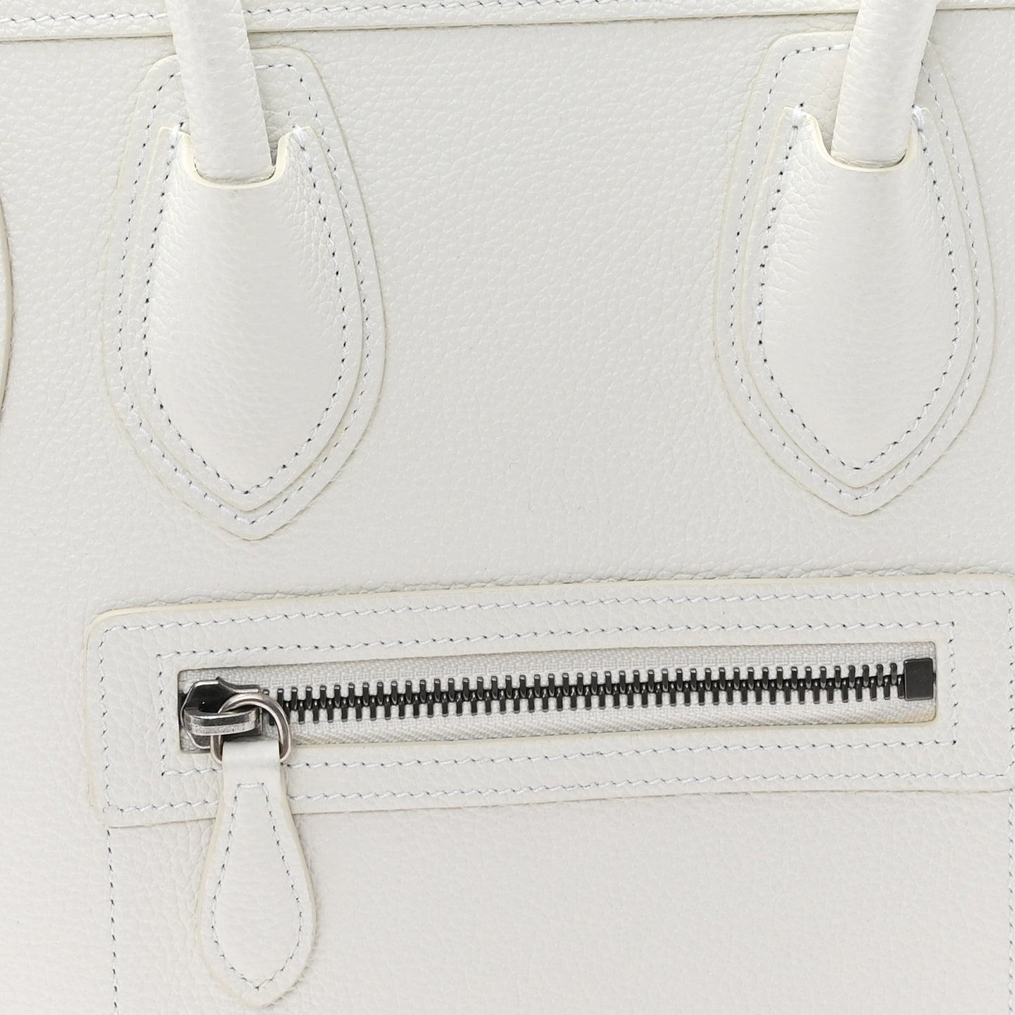 Drummed Calfskin Micro Luggage White