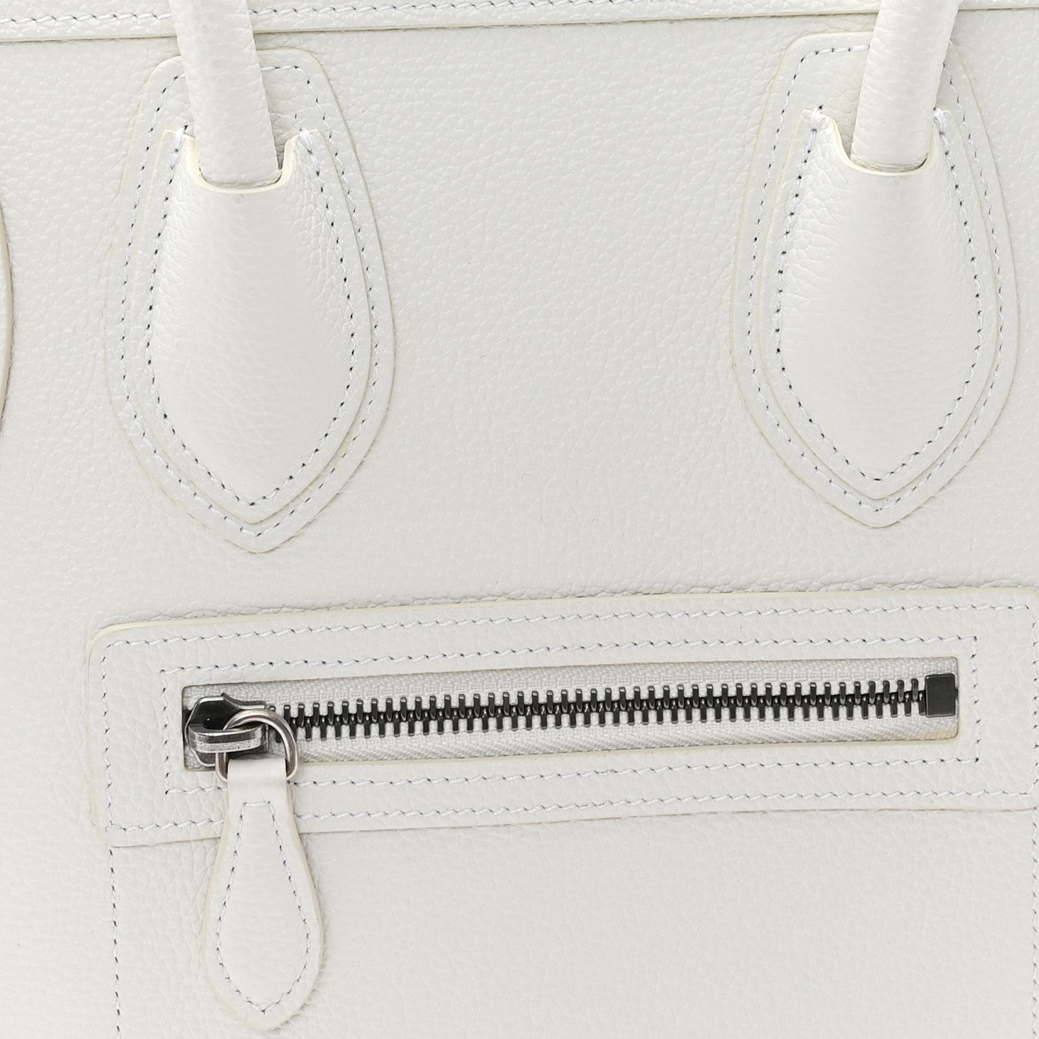 Celine Drummed Calfskin Micro Luggage White 8 of 10