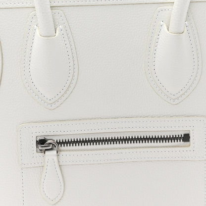 Celine Drummed Calfskin Micro Luggage White 8 of 10