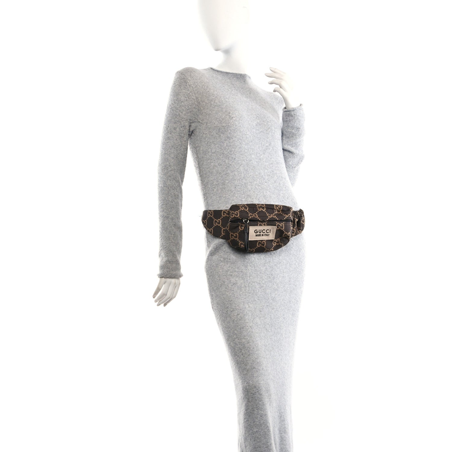 Gucci Recycled Polyester Monogram Jumbo GG Belt Bag Ebony Beige 2 of 10