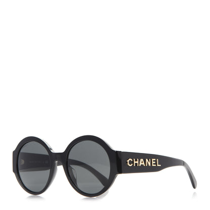 Chanel Acetate Polarized Round Sunglasses 5410 Black 1 of 8