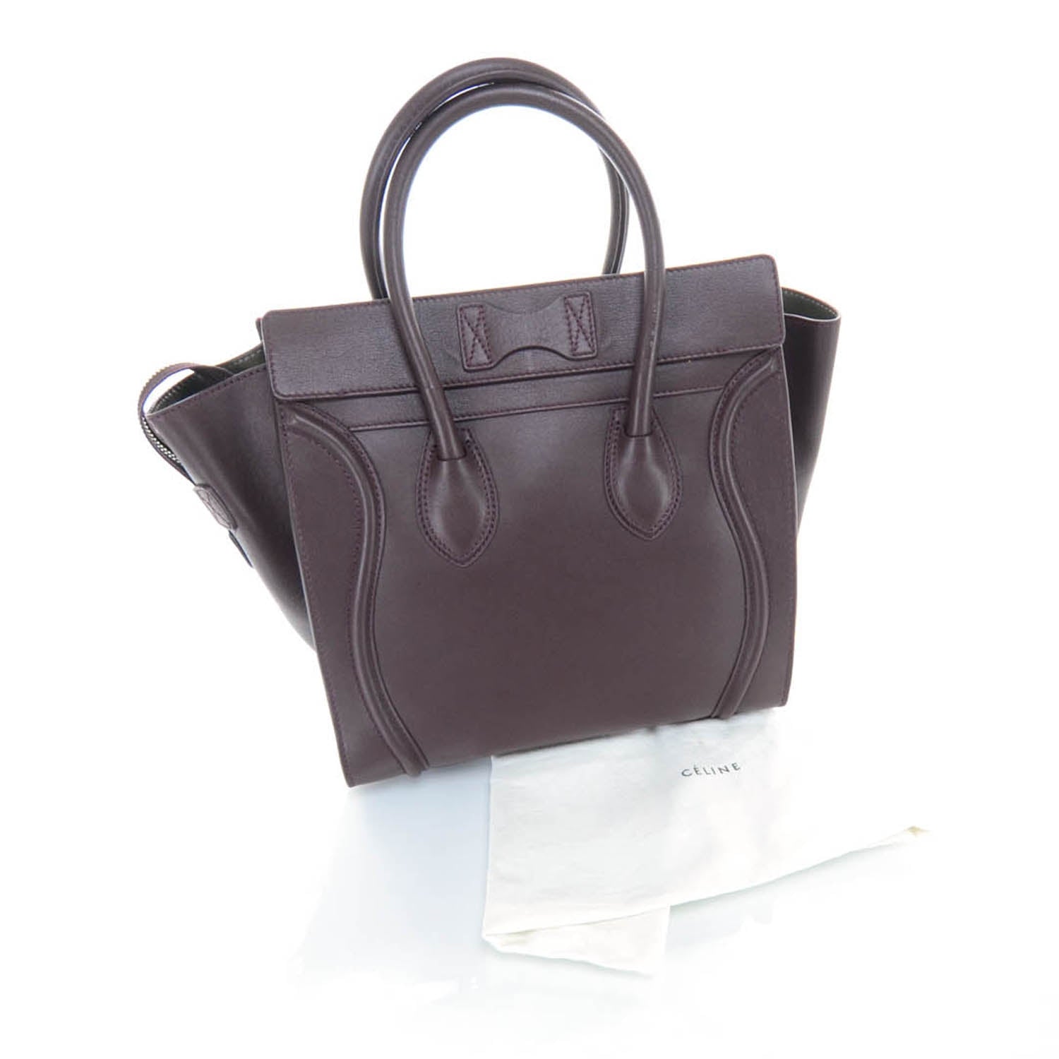 Celine Smooth Calfskin Mini Luggage Wine 3 of 11