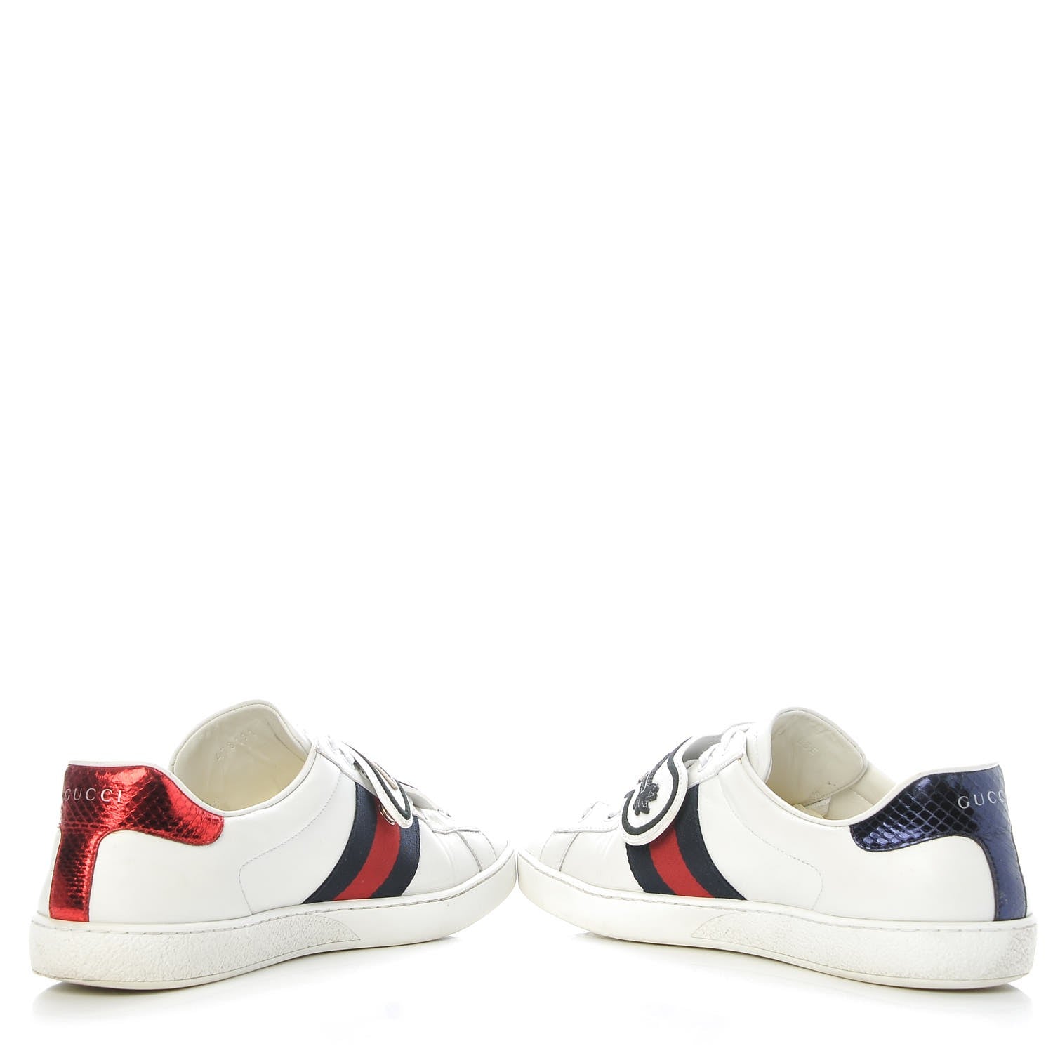 Gucci Calfskin Ayers Web UFO Dragon Embroidered Mens Ace Sneakers 9 White 5 of 13