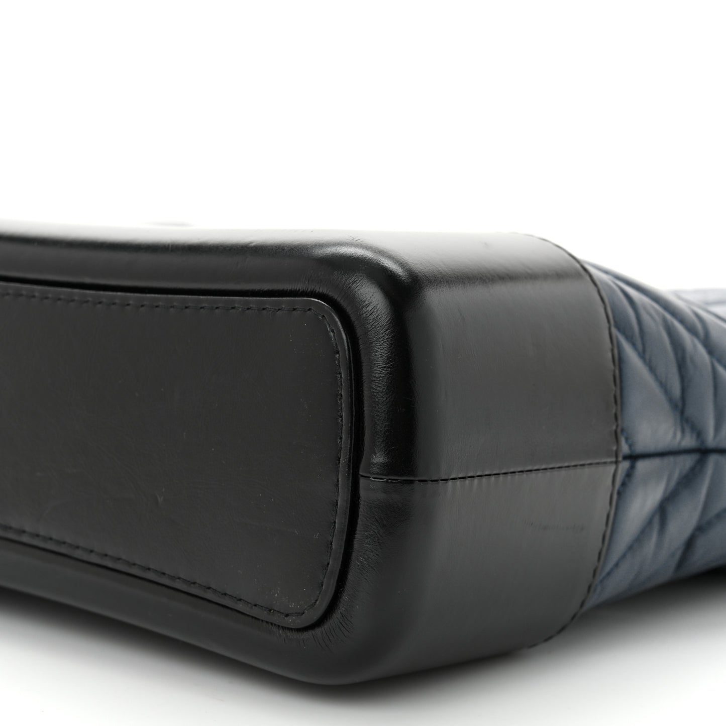 Aged Calfskin Chevron Quilted Medium Gabrielle Hobo Navy Black