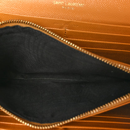 Saint Laurent Calfskin Matelasse Chevron Monogram Flap Wallet Natural Dark 5 of 9