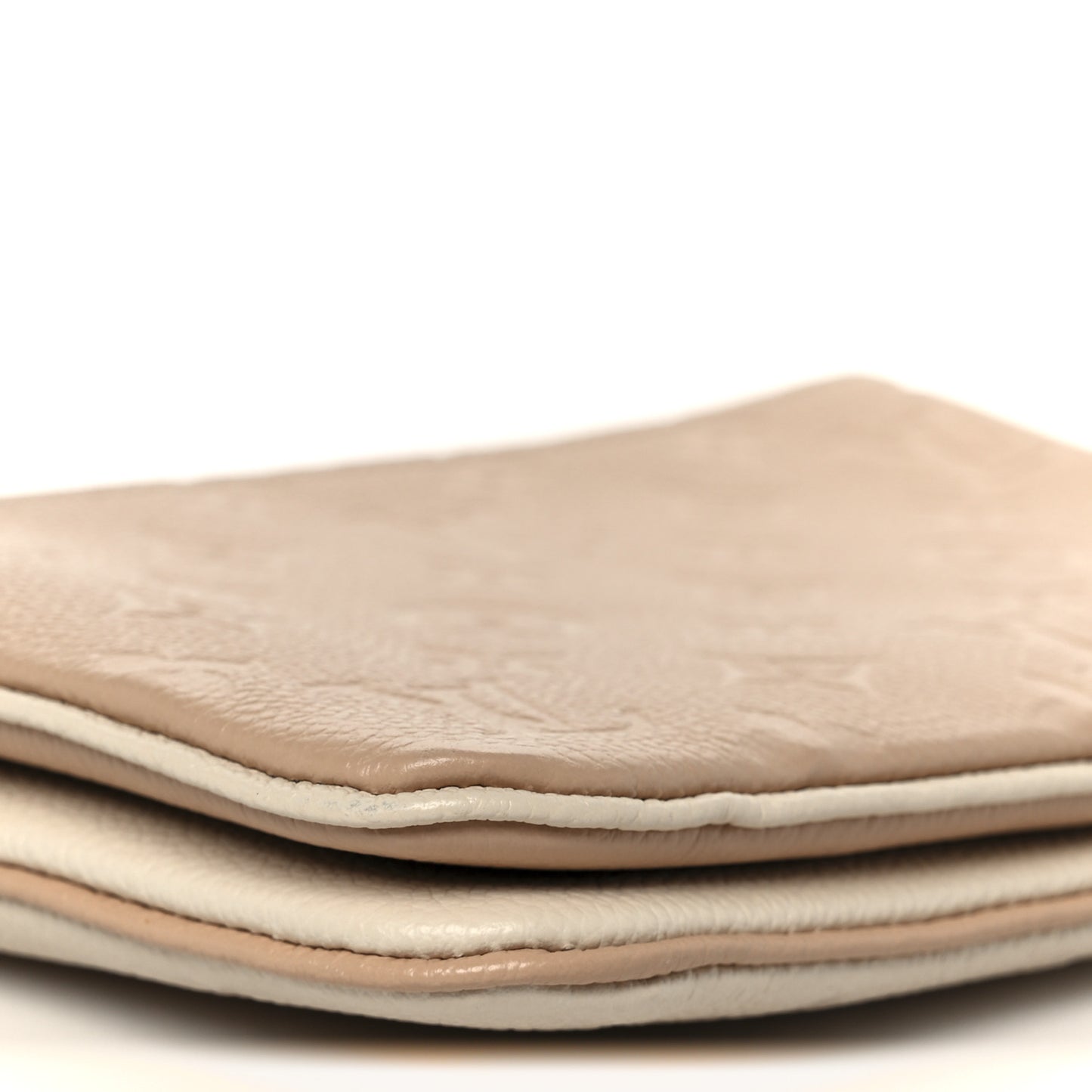 Empreinte Double Zip Pochette Beige Rose Creme Beige Rose Creme