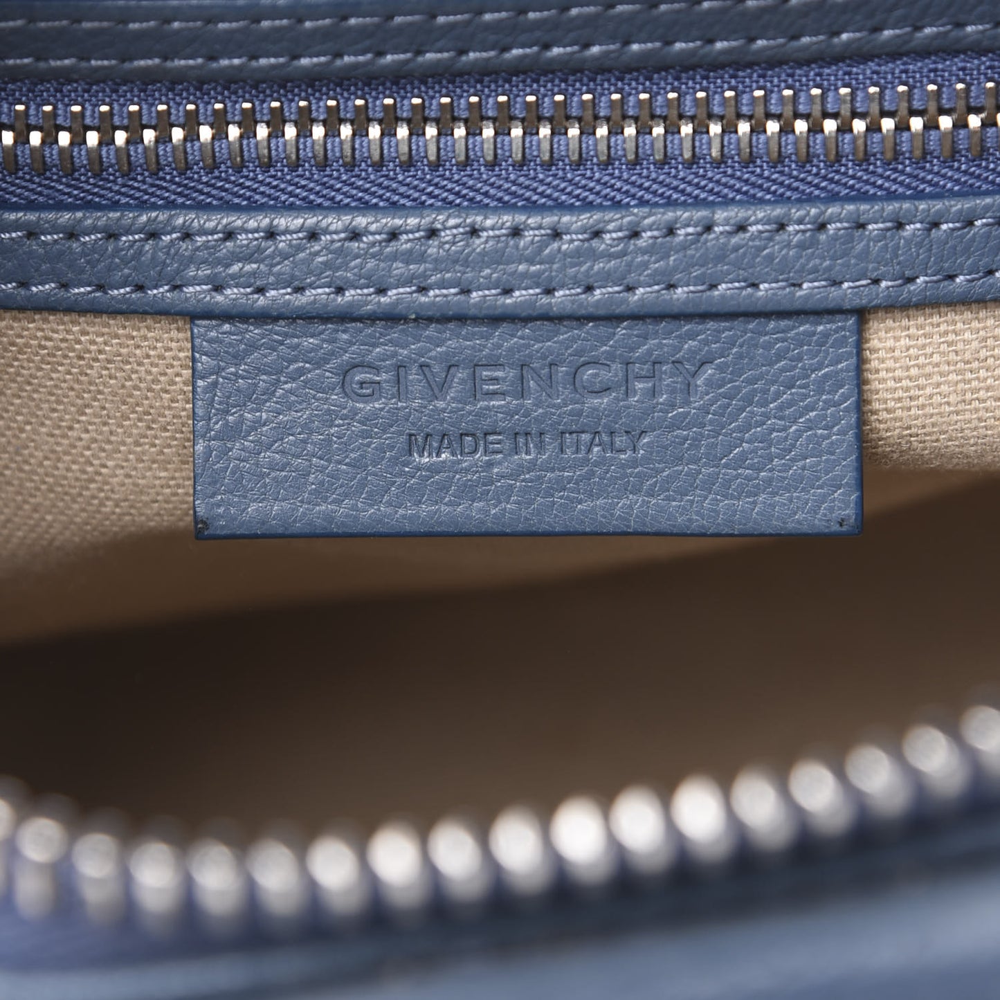 Sugar Goatskin Mini Antigona Mineral Blue