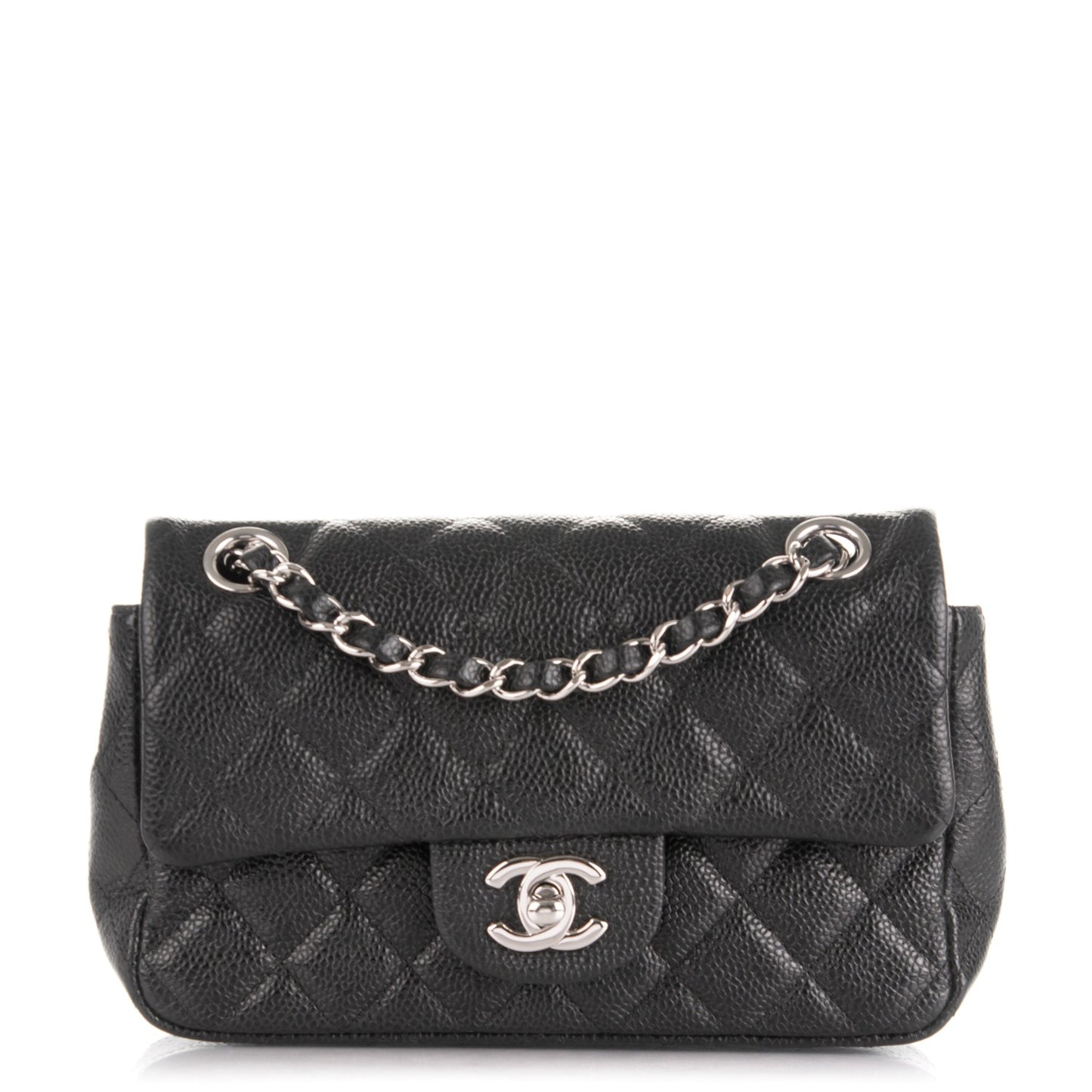 Caviar Quilted Mini Rectangular Flap Black