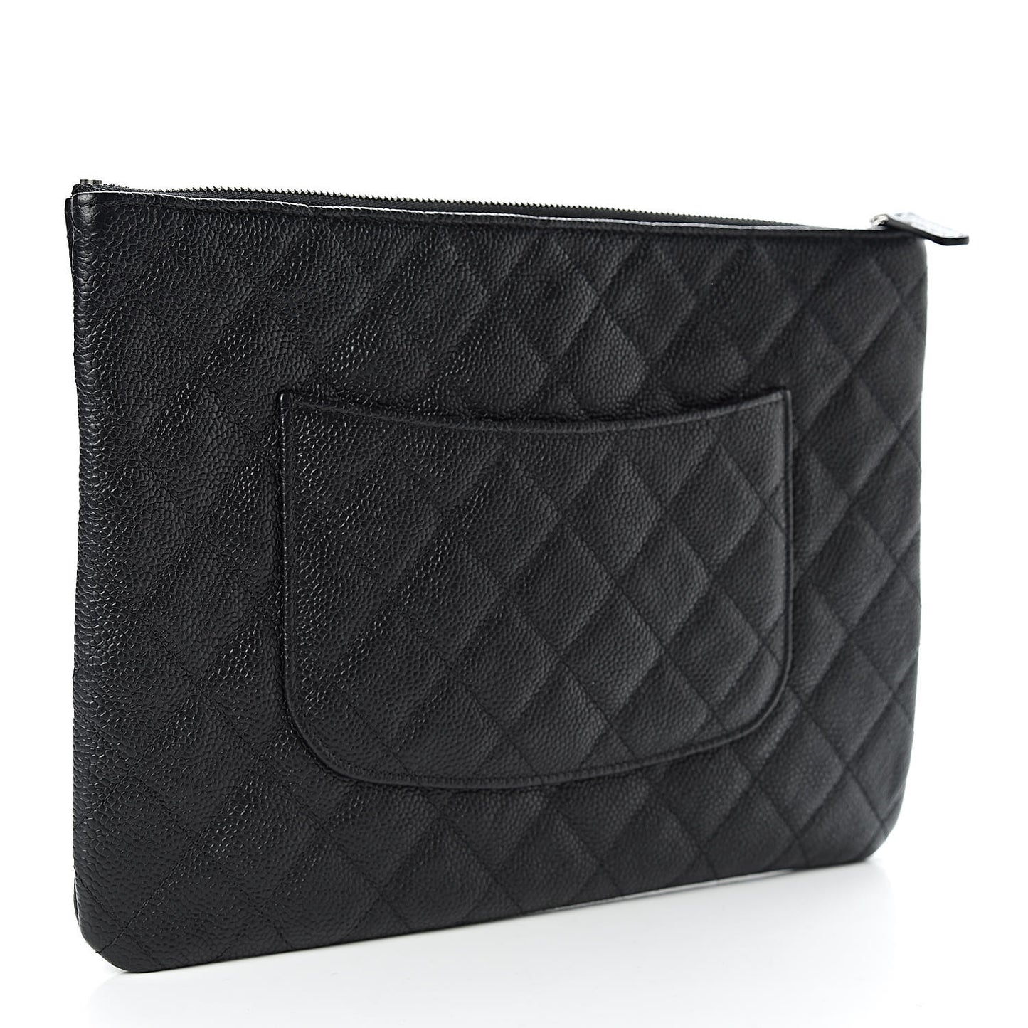 Caviar Quilted Zipped Multi Pouch Black