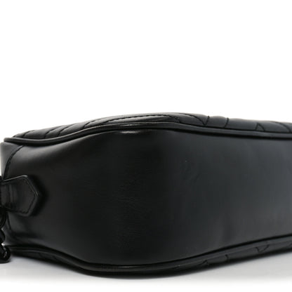Gucci Calfskin Matelasse Monochrome Small GG Marmont Chain Shoulder Bag Black 9 of 11