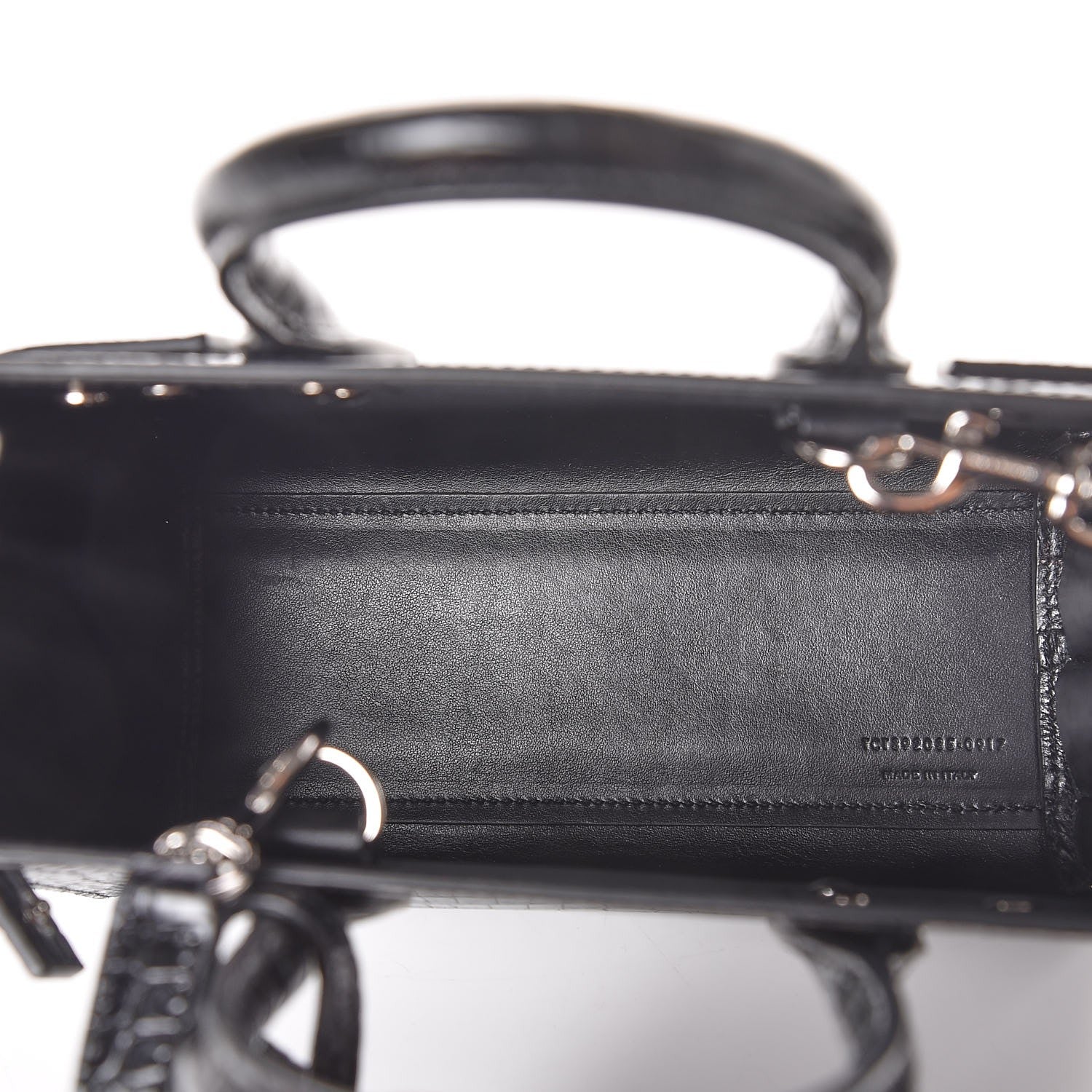 Saint Laurent Calfskin Crocodile Embossed Nano Sac De Jour Black 5 of 7