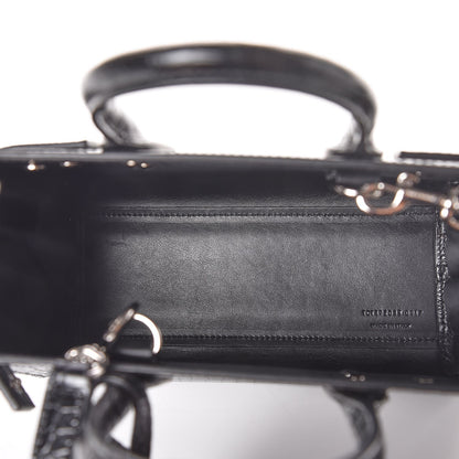 Saint Laurent Calfskin Crocodile Embossed Nano Sac De Jour Black 5 of 7