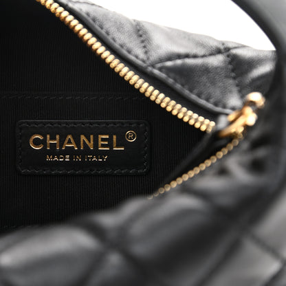 Chanel Lambskin Quilted Small Perfect Meeting Hobo Black 6 of 10