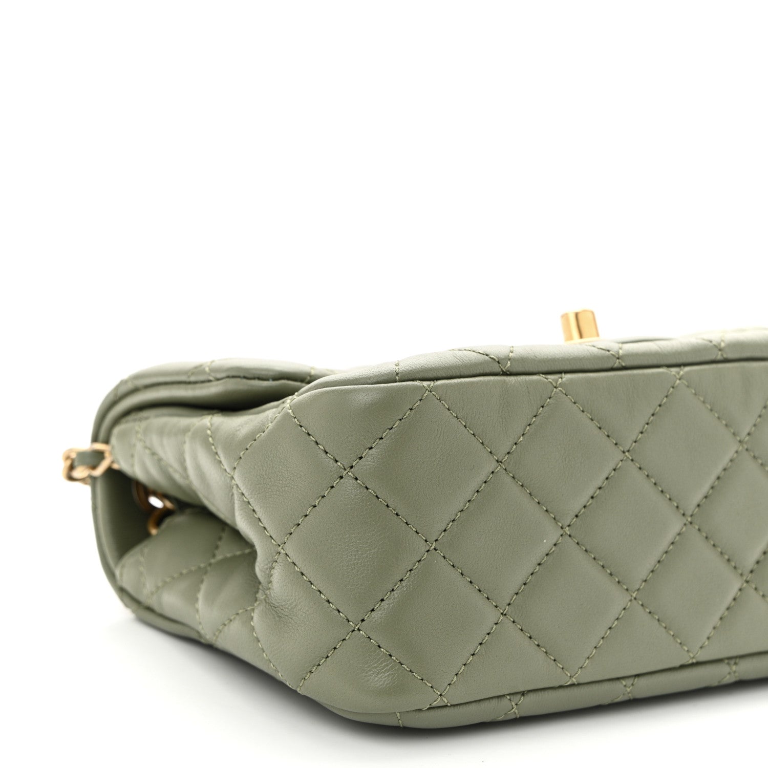 Chanel Lambskin Quilted Mini Pearl Crush Flap Green 9 of 10