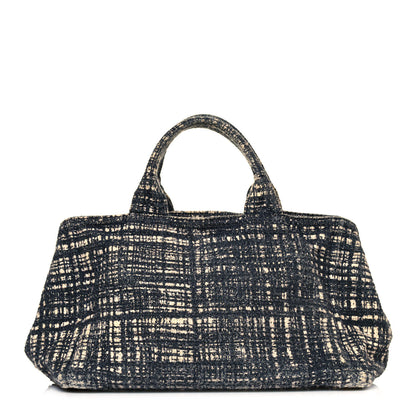 Prada Canapa Tote Grey White 1 of 11