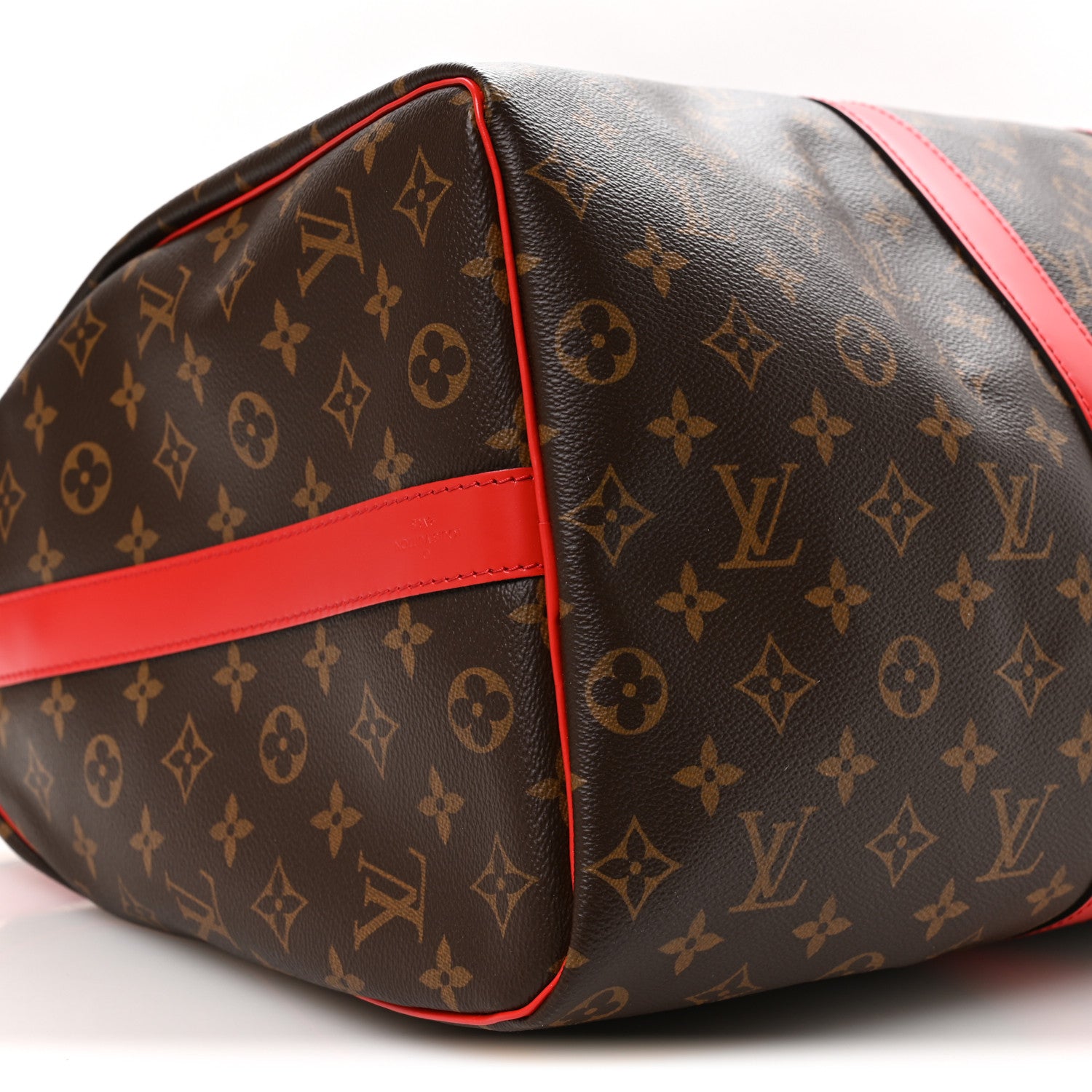 Louis Vuitton Calfskin Monogram Keepall Bandouliere 50 Coquelicot 9 of 10