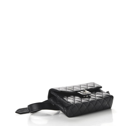 Chanel Aged Calfskin Quilted 2.55 Reissue Flap Belt Bag Clutch Black 4 of 9