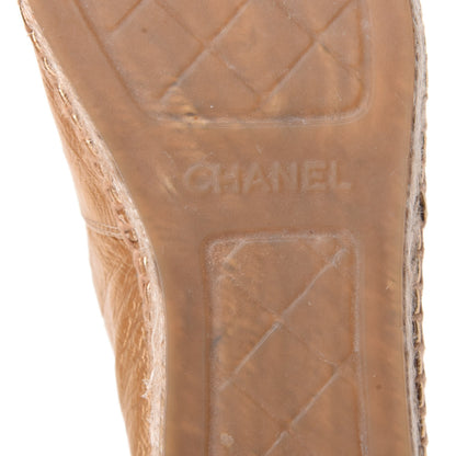 Chanel Laminated Lambskin Grosgrain CC Espadrilles 38 Gold Black 8 of 11