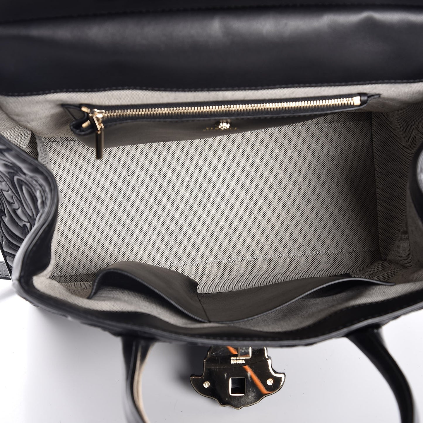 Calfskin Embroidered Large Baroque Palazzo Empire Bag Black