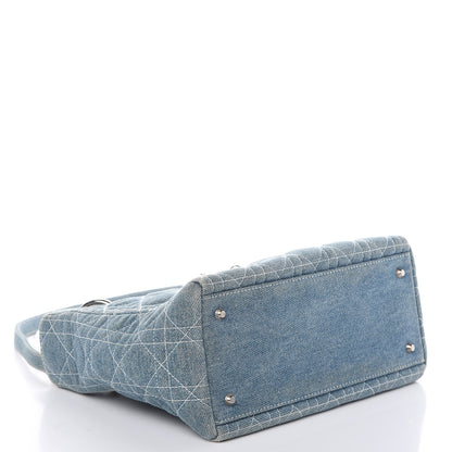 Christian Dior Denim Cannage Medium Lady Dior Blue 4 of 13