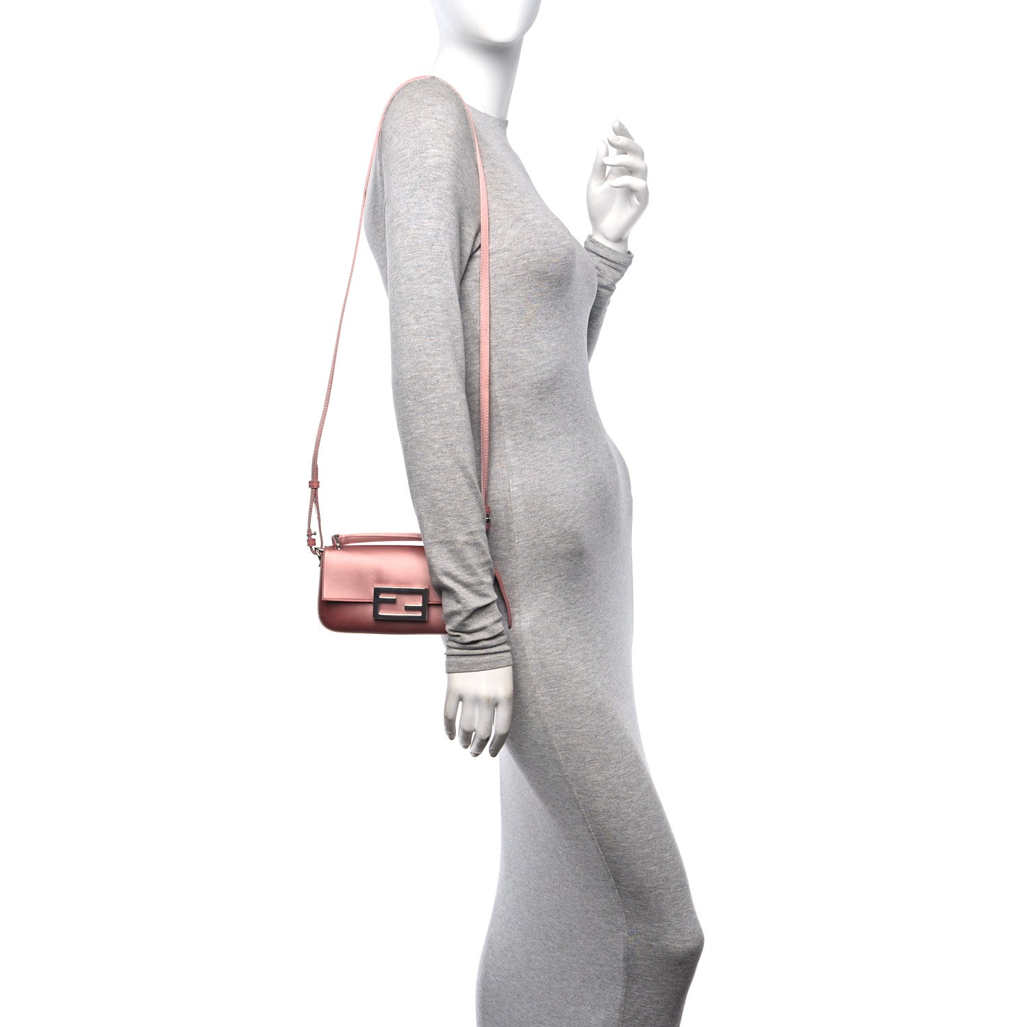 Fendi Silk Satin Phone Baguette Blush 2 of 16