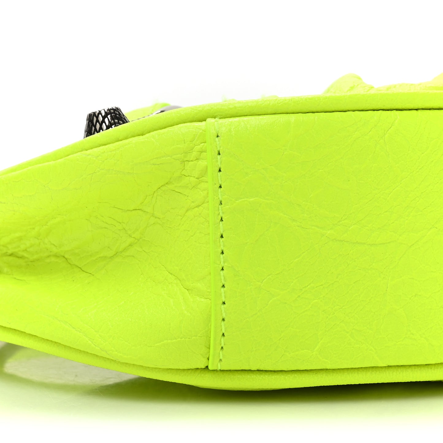 Agneau Arena Le Cagole Chain Shoulder Bag XS Fluo Yellow