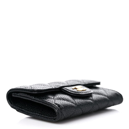 Chanel Caviar Quilted Flap Card Holder Wallet Black 4 of 12