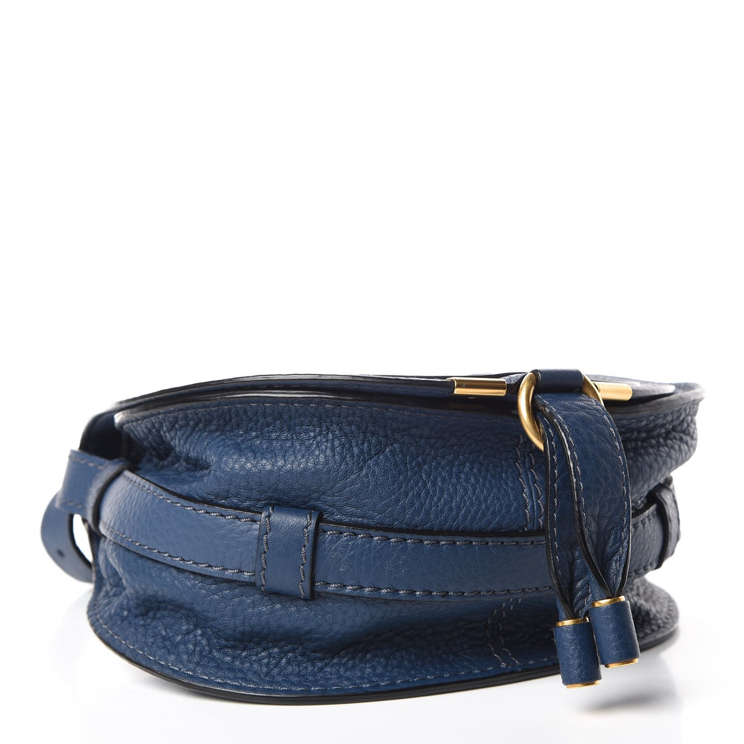 Calfskin Mini Marcie Round Crossbody Bag Royal Navy