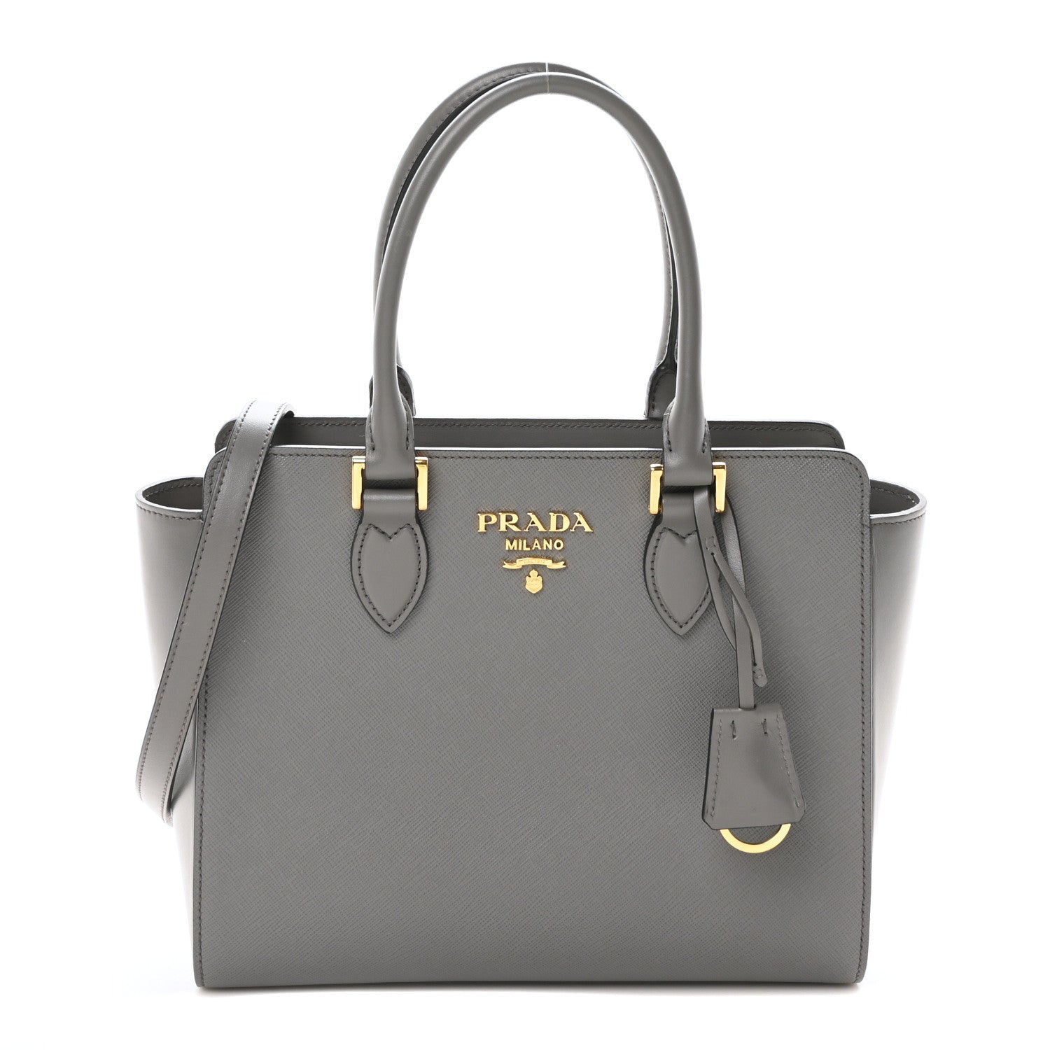 Prada Saffiano Soft Calfskin Small Zippered Tote Marmo 1 of 9