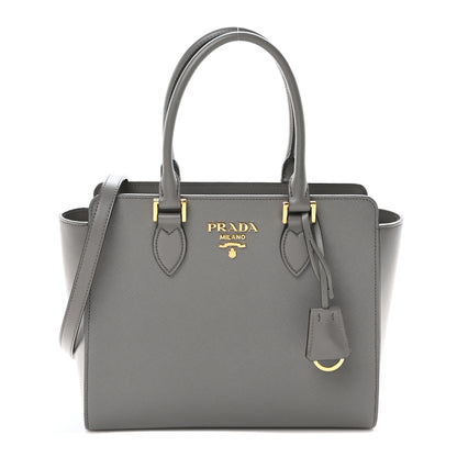 Prada Saffiano Soft Calfskin Small Zippered Tote Marmo 1 of 9