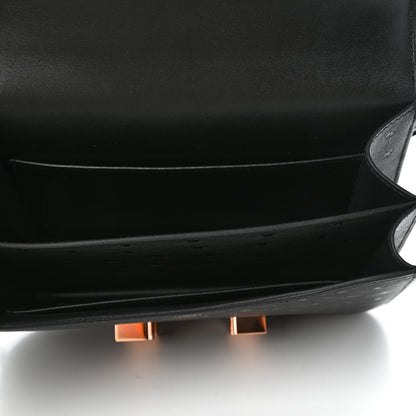 Hermes Ostrich Constance 18 Black 5 of 10